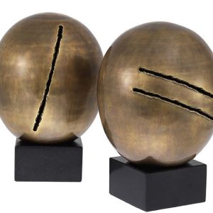 OBJECT ARTISTIC VINTAGE BRASS FINISH SET OF 2