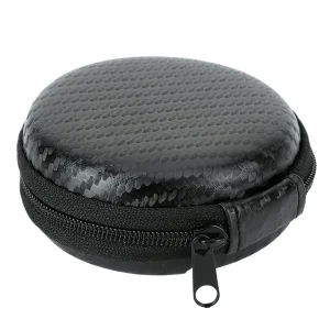 Estuche De Almacenamiento Circular Para Auriculares Negro