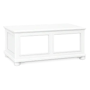 Banco Zapatero de Madera Clásico Blanco 120x44x51H