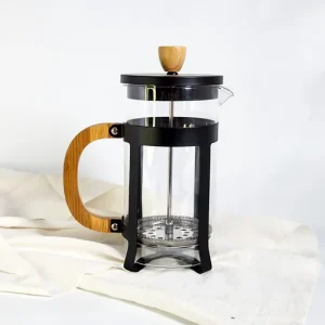 CAFETERA CON EMBOLO NEGRA Y BAMBOO