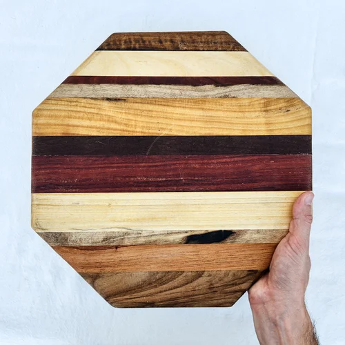 TABLA PIZZERA OCTOGONAL MADERA COMBINADA
