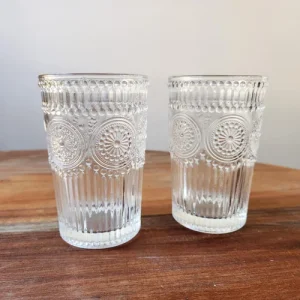 VASO ALTO DE VIDRIO SUNFLOWERS 360 ML.