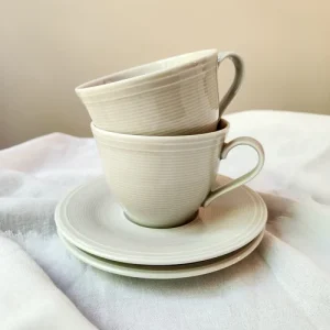 TAZA Y PLATO RHYTHM GRAY 250 ML.