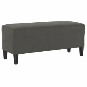 Banco Otomano de Terciopelo Gris Oscuro para Salón y Dormitorio