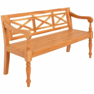 Banco de Jardín Batavia de Madera de Caoba 123 cm Terraza y Balcón