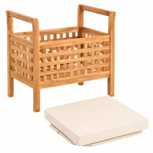 Banco de Almacenamiento de Nogal, Baúl para Dormitorio, Reposapiés de Madera Maciza 49x48x49 cm