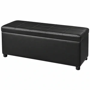 Banco de Almacenamiento Negro de Madera para Dormitorio y Sala