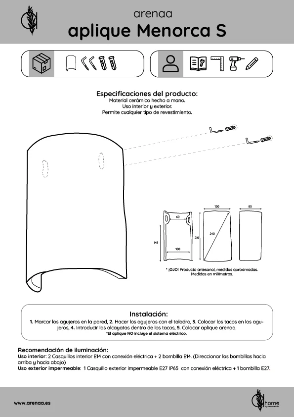 Pack Aplique Menorca Blanco S 4 unidades - Imagen 4