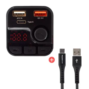 Transmisor Fm Bluetooth Mp3 Manos Libres Cable USB Tipo-C