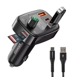 Adaptador Bluetooth Mp3 Llamada Transmisor Fm Cable Tipo C