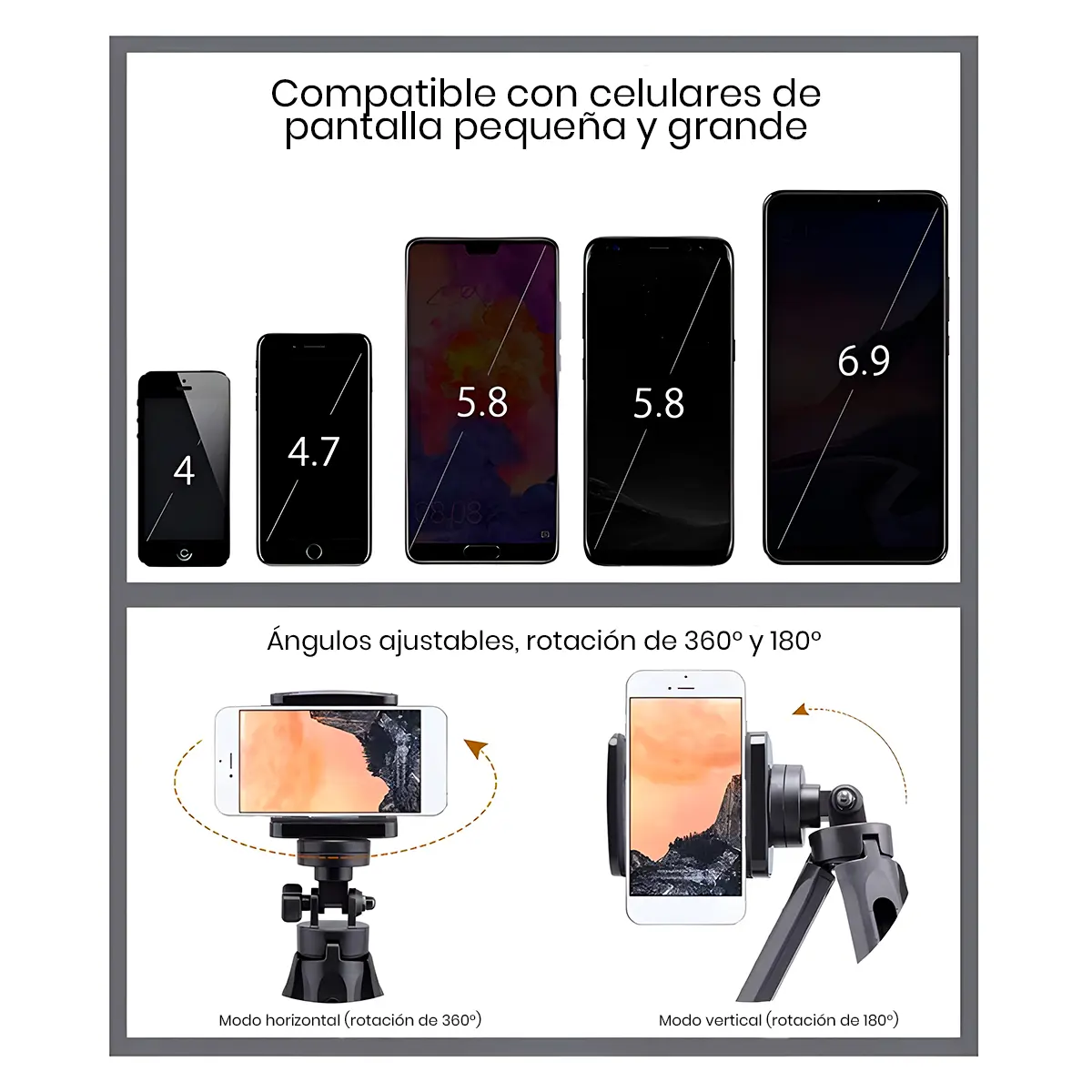 Adaptador de Celular a Trípode Ulanzi St-07 Blanco Trípode 21cm+ - Imagen 9