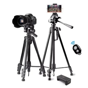 Trípode Profesional 1.70m Weifeng WT-3560 + Disparador Bt + Adaptador para Celular
