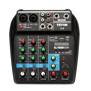 Mezcladora de 4 canales Teyun A4 Mixer Bluetooth Usb