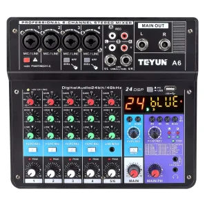 Mezcladora Mixer Profesional 6 Canales Teyun A6