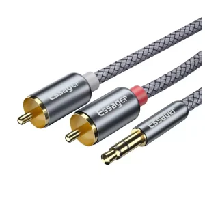 Cable Audio 2 Rca a 1 jack 3.5mm 2m Alta Fidelidad