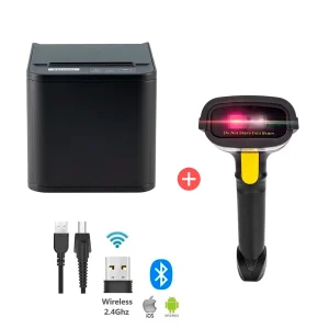 Impresora termica XPrinter 80T + Lector de códigos QR y de Barra