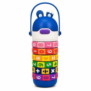 BOTELLA INFANTIL DIDÁCTICA 430ML CON SORBETE Y NÚMEROS GIRATORIOS OSO-809