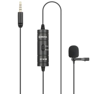 BOYA BY-M1S Micrófono Lavalier Alámbrico 3.5mm Compatible Con Cámaras Celulares