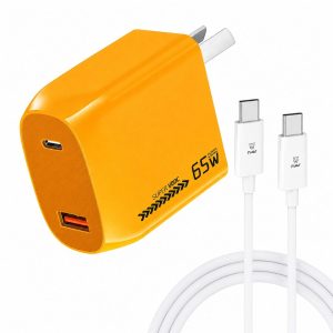 CARGADOR 2 USB A/C CON CABLE TIPO C 65W CC-59151