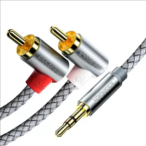 Cable Audio 2 Rca 90° a 1 Plug 3.5mm 2m