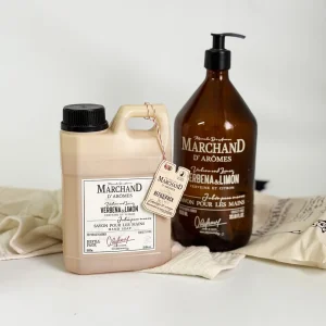 SET BOTELLA VIDRIO + REFILL JABÓN LÍQUIDO 1 L.