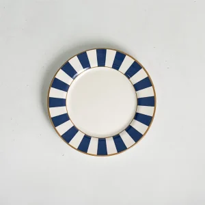 PLATO POSTRE STRIPE AZUL