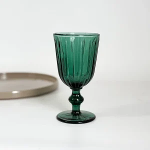 COPA DE VIDRIO VERONA DARK GREEN 280 ML.
