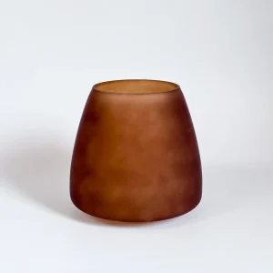 FLORERO VIDRIO ELEGANT BROWN 18 X 16 CM.