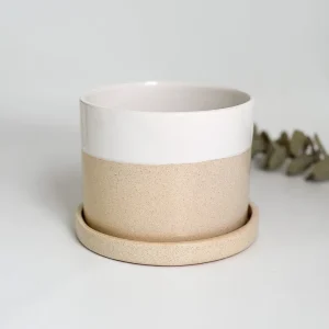 MACETA CILINDRO GRANDE ARENA CON PLATO