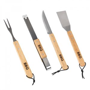 KIT ASADOR 4 PIEZAS MADERA BLISTER 0657