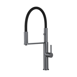 KSS2201-BG Llave Monomando Black Gun de Cuello Flexible y Reversible de Acero Inox 304