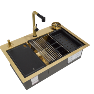 Workstation KWS0110-GD Tarja cuadra equipada color Dorado una tina