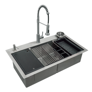 Workstation KWS0210AS Tarja cuadra equipada Antisarro doble tina