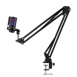 MICRÓFONO CONDENSER USB RGB CON BRAZO ARTICULADO ME6S-H