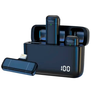 Micrófono para Iphone Profesional Inalámbrico Lightning Negro