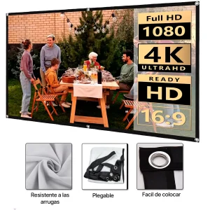 Pantalla Ecran para Proyector H100AZ 100″ de Tela Blanco