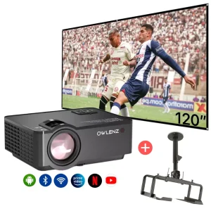 Proyector Smart Owlenz Sd150 + Ecran + Rack de Techo