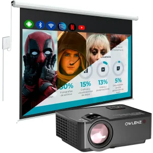 Proyector Profesional Smart Sd150 + Ecran Eléctrico 120″ Blanco