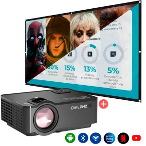 Proyector Smart Sd150 Owlenz + Ecran 120″ H120C+