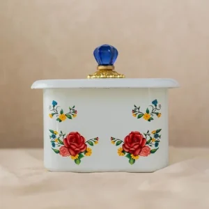 CONTENEDOR CON TAPA ROSAS