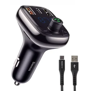 Transmisor Fm Autos Bluetooth Mp3 Cable USB Tipo C