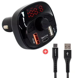 Transmisor Fm Bluetooth Mp3 Para Autos Cable USB Tipo C