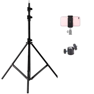 Trípode Celulares Cámaras 210cm Adaptador Celular Y Perno 14 pulgadas