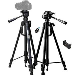 Trípode Profesional 1.53m Weifeng WT-3730 + Disparador + Adaptador para Celular