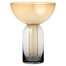 TORUS VASE BLACK AND AMBER SMALL