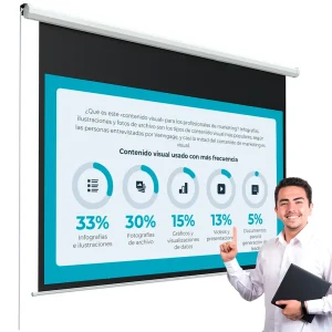 Ecran de Pared Enrollable Manual 120″ Pantalla Blanco H120M