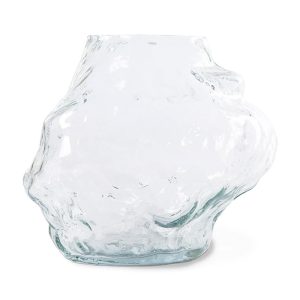 CLOUD  VASE CLEAR GLASS LOW