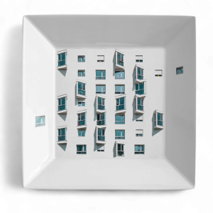 La Finestra Sul Cortile Vide-Poche cuadrado pequeño de porcelana #3