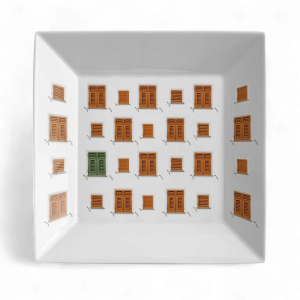 La Finestra Sul Cortile Vide-Poche cuadrado pequeño de porcelana nº 1