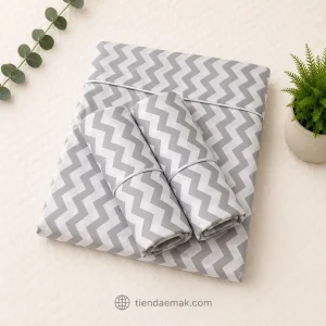 Sábanas 200 Hilos | Diseño Zig Zag Plomo